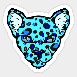 Cool Blue Leopard Sticker